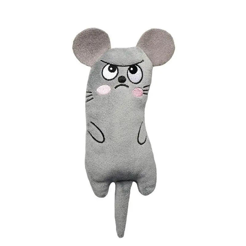 Interactive Catnip Plush Toy Funny Squeaky Chew Toy for Kittens Mini Teeth Grinding Textures Cute Cat Teething Play Accessory