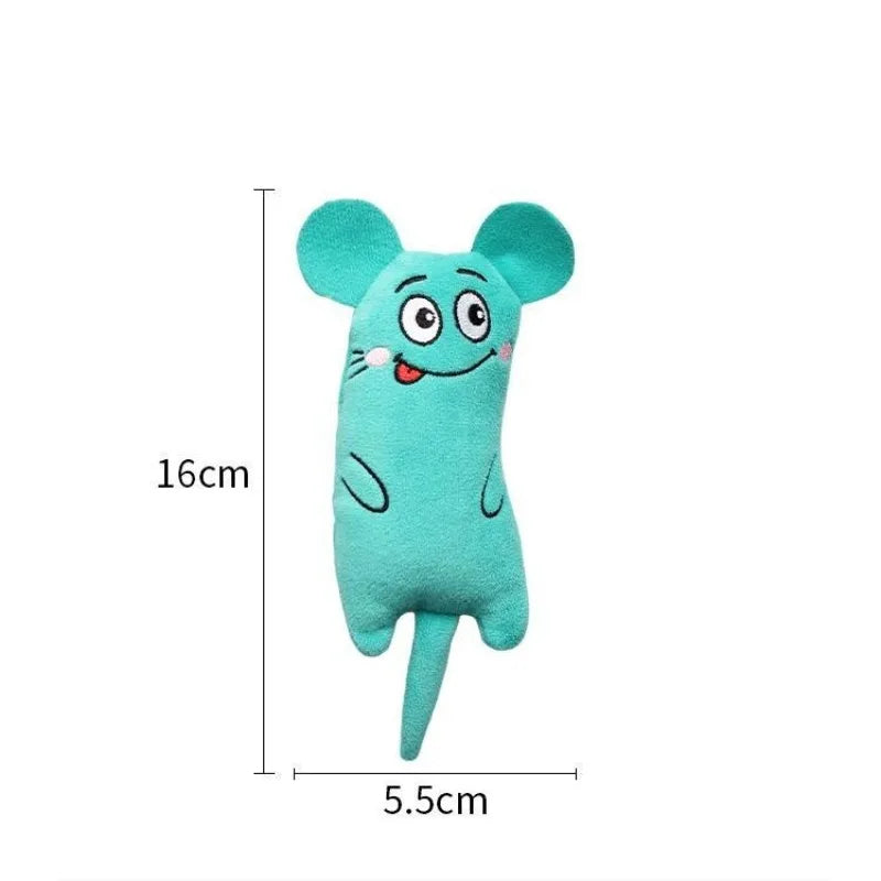 Interactive Catnip Plush Toy Funny Squeaky Chew Toy for Kittens Mini Teeth Grinding Textures Cute Cat Teething Play Accessory