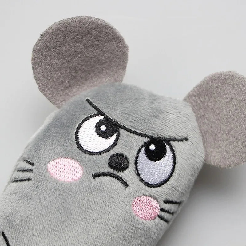 Interactive Catnip Plush Toy Funny Squeaky Chew Toy for Kittens Mini Teeth Grinding Textures Cute Cat Teething Play Accessory