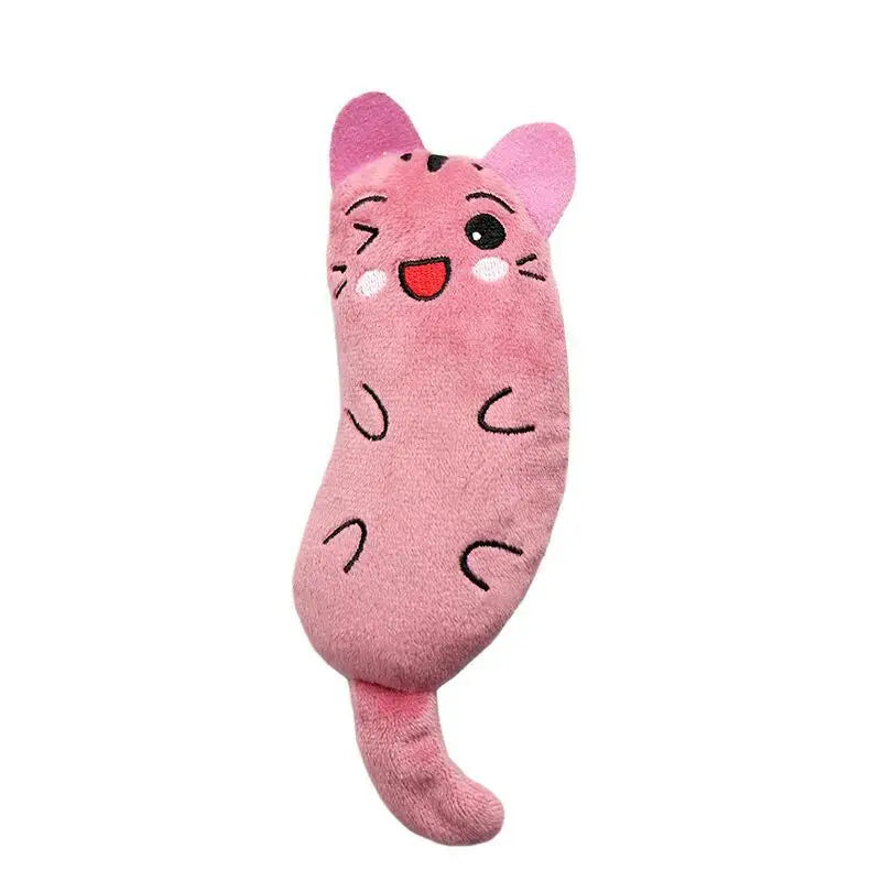Interactive Catnip Plush Toy Funny Squeaky Chew Toy for Kittens Mini Teeth Grinding Textures Cute Cat Teething Play Accessory