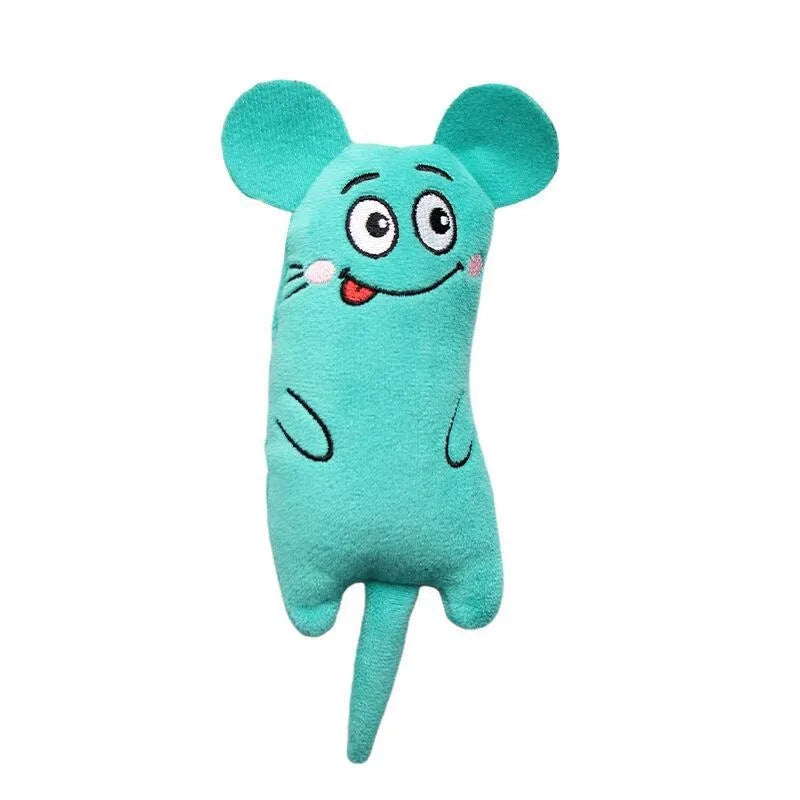 Interactive Catnip Plush Toy Funny Squeaky Chew Toy for Kittens Mini Teeth Grinding Textures Cute Cat Teething Play Accessory