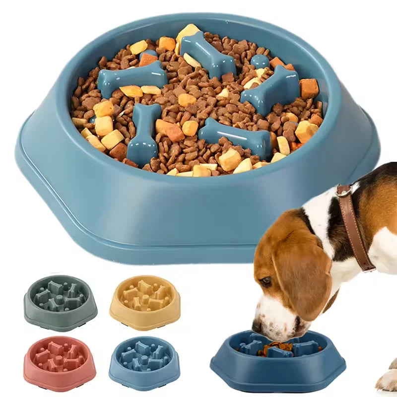 Dog slow food bowl, dog bowl, dog bowl, non-slip pet feeding bowl, small dog and large dog dog food bowl, cat bowl, anti-choking