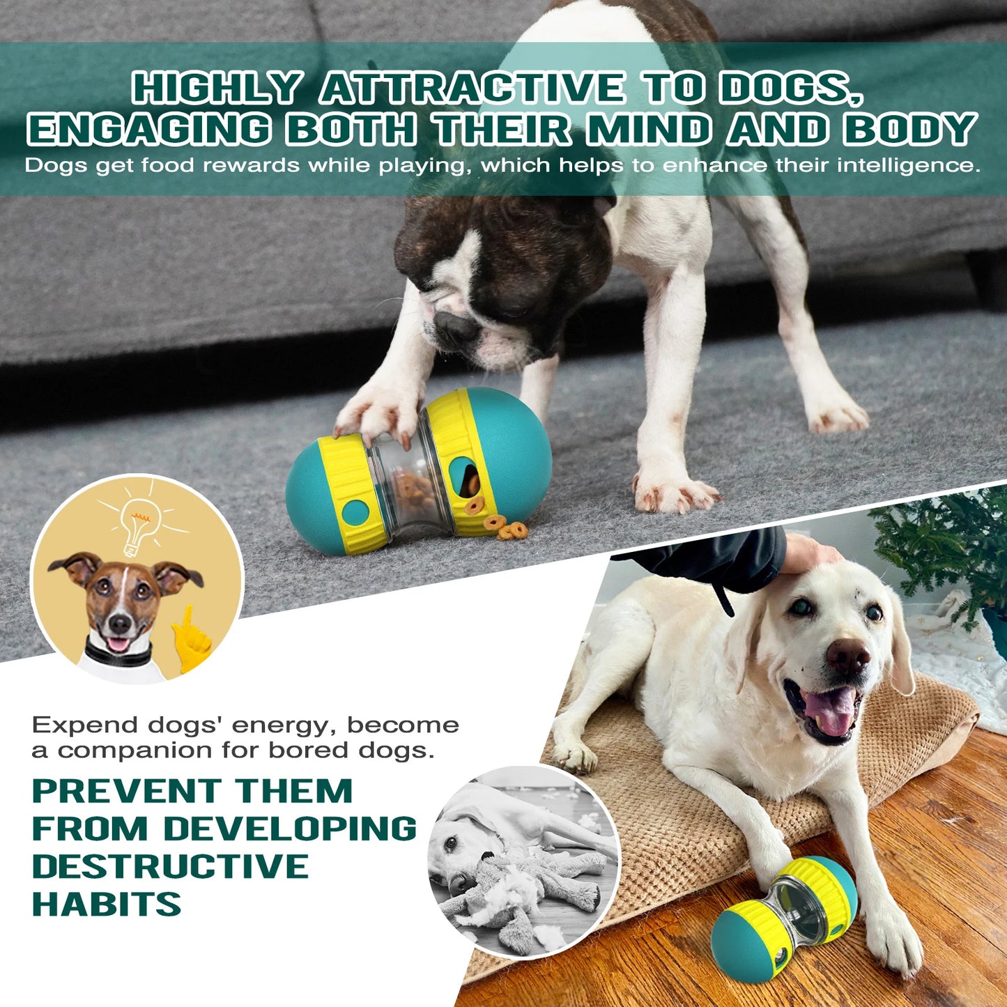 Dog Toy Pet Interactive Leaky Food Ball Slowly Feeding Protects Stomach Improve IQ Toys for Small Medium Big Dogs Pet Supplies