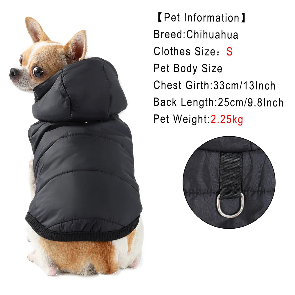 Warm Winter Pet Hoodies for Small Medium Dogs Pets Jacket Thicken Pets Coat Windproof Outdoor Puppy Costume Chihuahua Pug Parka