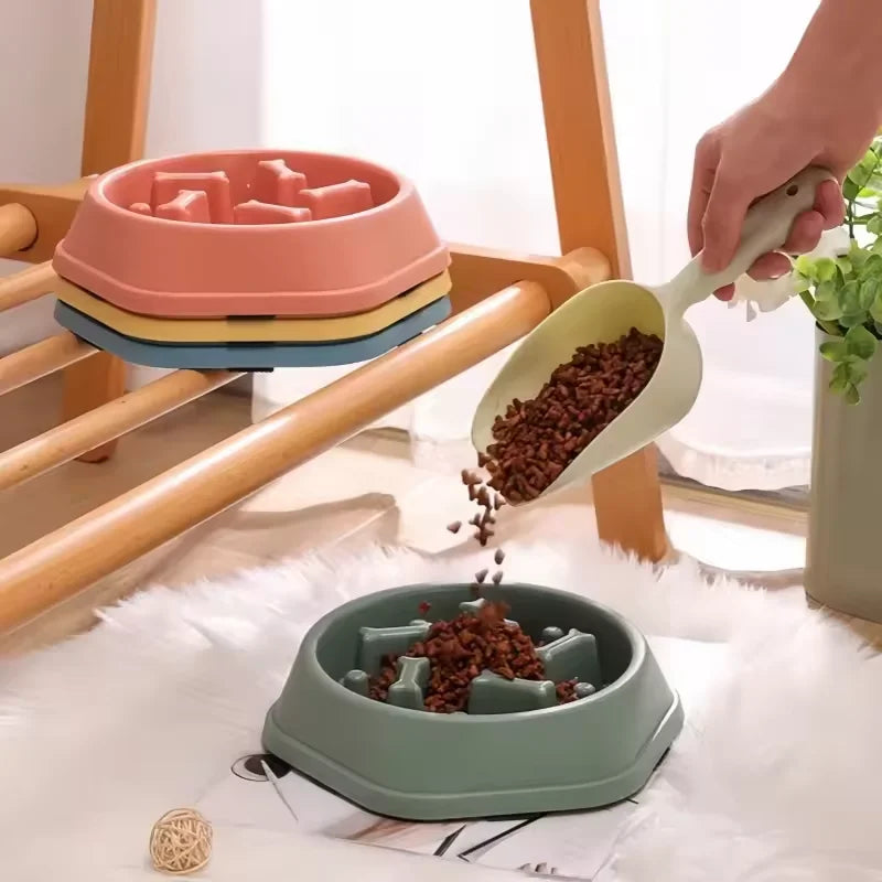 Dog slow food bowl, dog bowl, dog bowl, non-slip pet feeding bowl, small dog and large dog dog food bowl, cat bowl, anti-choking