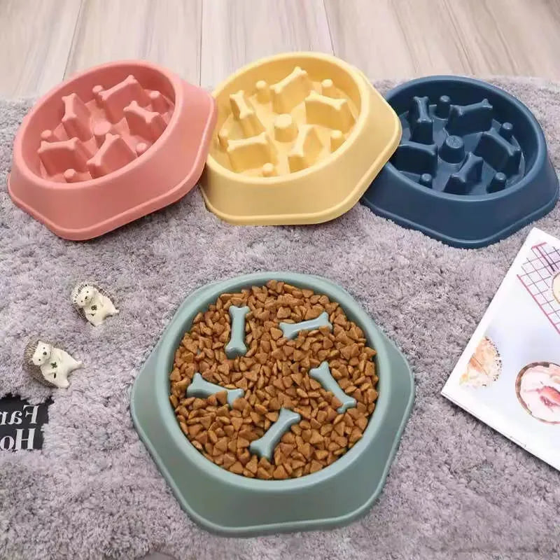 Dog slow food bowl, dog bowl, dog bowl, non-slip pet feeding bowl, small dog and large dog dog food bowl, cat bowl, anti-choking