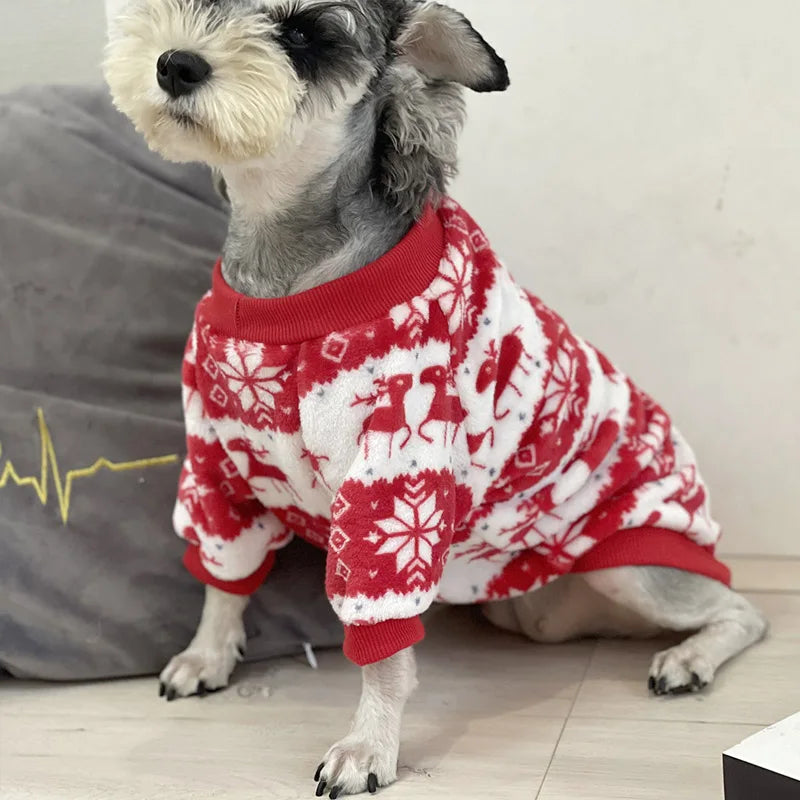 Christmas Dog Hoodies Winter Dog Clothes Xmas Pet Coat Pet Velvet Clothing Schnauzer Poodle Pullovers Hoodies mascotas Clothes