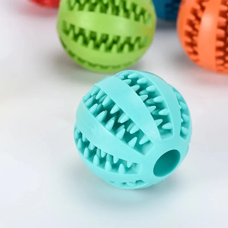 Natural Rubber Pet Dog Toys Dog Chew Toys Tooth Cleaning Treat Ball Extra-tough Interactive Elasticity Ball for Pet Products