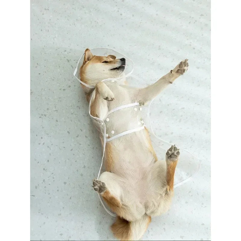 Pet Dog Puppy Transparent Rainwear Raincoat Pet Hooded Waterproof Jacket Clothes Soft PVC Small Dogs Raincoat Puppy Rain Poncho