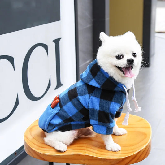 Autumn and Winter Warm Pockets Zipper Small Medium and Large Dog Clothes Pet Cat Teddy Bathroom Clothing Supplies