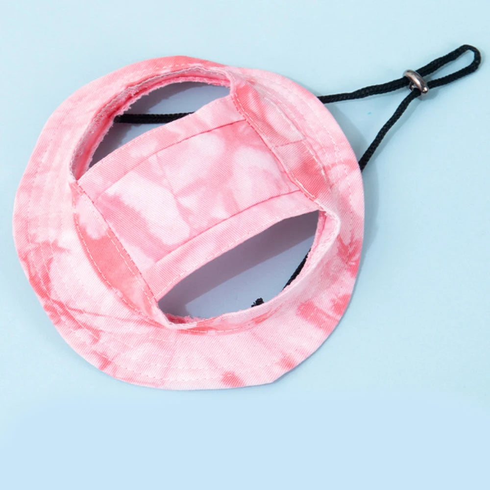 Pets Hat with Ear Holes Adjustable Baseball Cap for Medium Small Dogs Summer Dye Cats Sun Cap Pet Outdoor Hat Pet Supplies