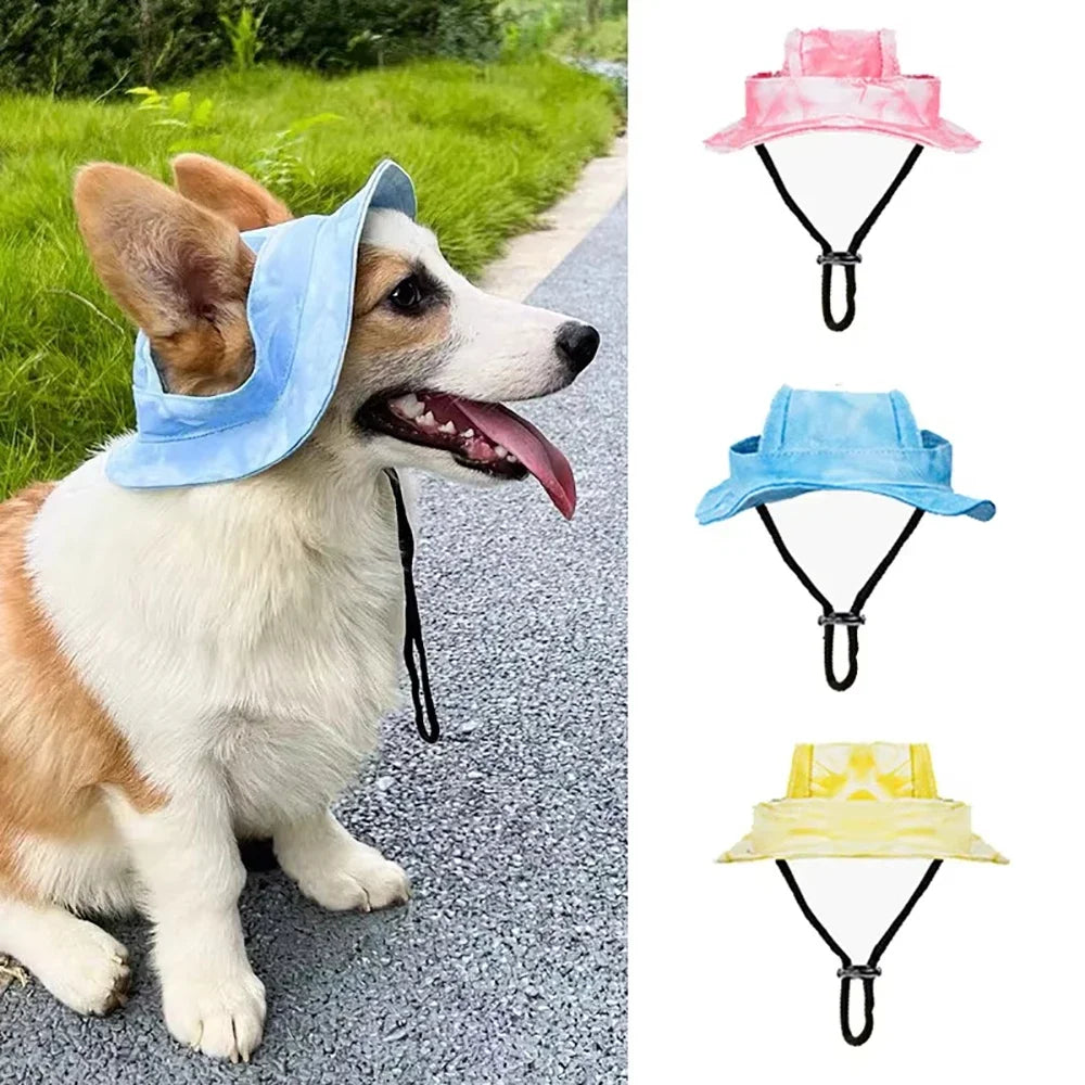 Pets Hat with Ear Holes Adjustable Baseball Cap for Medium Small Dogs Summer Dye Cats Sun Cap Pet Outdoor Hat Pet Supplies