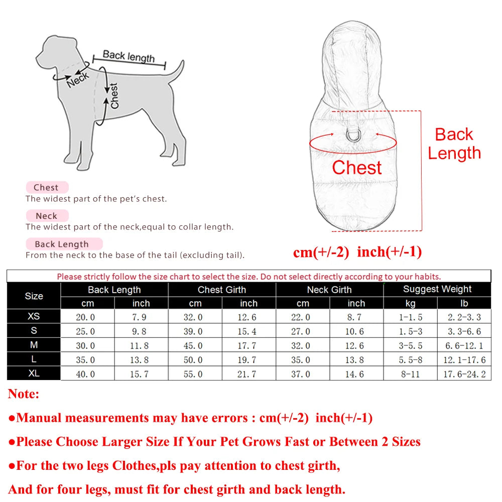 Warm Winter Pet Hoodies for Small Medium Dogs Pets Jacket Thicken Pets Coat Windproof Outdoor Puppy Costume Chihuahua Pug Parka