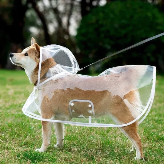 Pet Dog Puppy Transparent Rainwear Raincoat Pet Hooded Waterproof Jacket Clothes Soft PVC Small Dogs Raincoat Puppy Rain Poncho