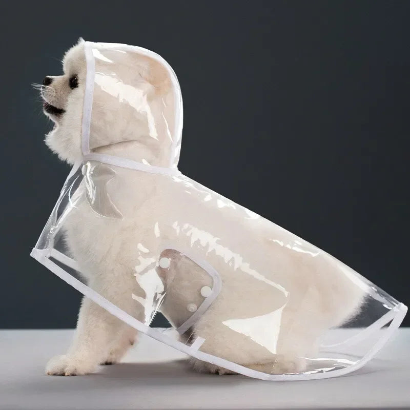 Pet Dog Puppy Transparent Rainwear Raincoat Pet Hooded Waterproof Jacket Clothes Soft PVC Small Dogs Raincoat Puppy Rain Poncho