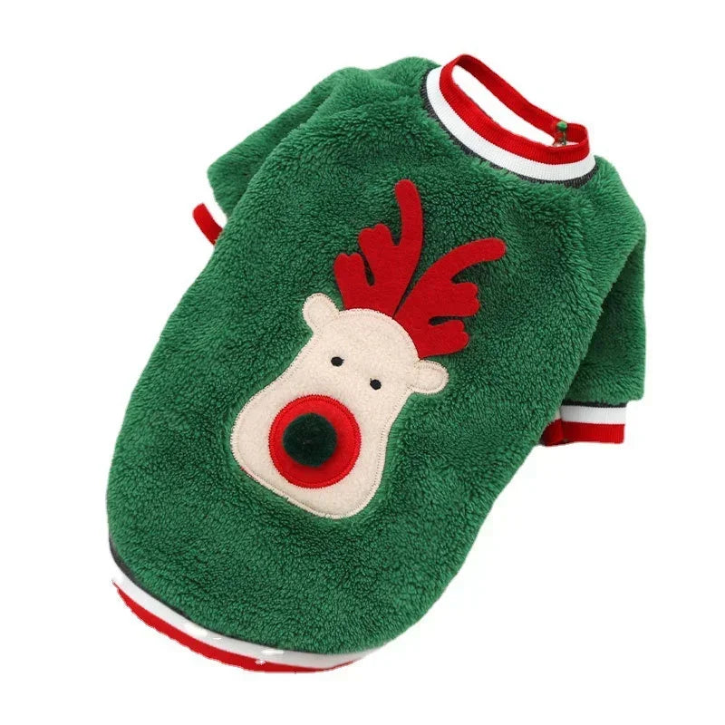 Christmas Dog Clothes Pet Clothes for Small Medium Dogs Winter Warm Elk Santa Claus Dog Cat Coat Hoodies Dogs Christmas Clothing