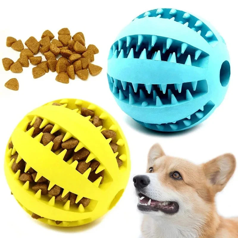 Natural Rubber Pet Dog Toys Dog Chew Toys Tooth Cleaning Treat Ball Extra-tough Interactive Elasticity Ball for Pet Products