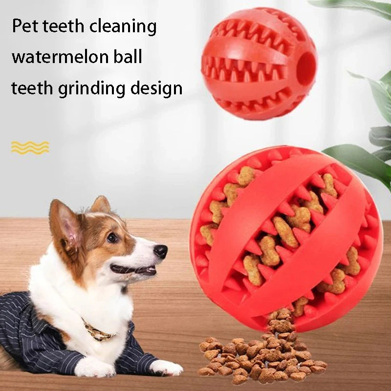 Natural Rubber Pet Dog Toys Dog Chew Toys Tooth Cleaning Treat Ball Extra-tough Interactive Elasticity Ball for Pet Products