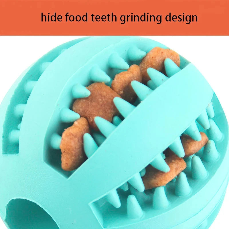 Natural Rubber Pet Dog Toys Dog Chew Toys Tooth Cleaning Treat Ball Extra-tough Interactive Elasticity Ball for Pet Products