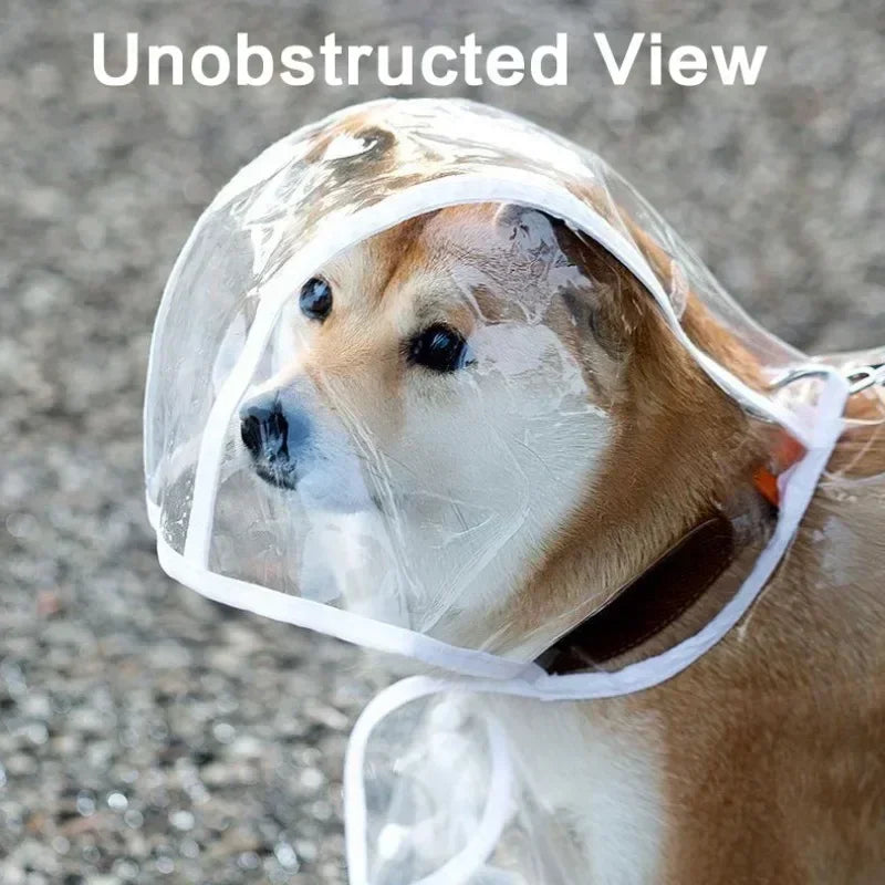 Pet Dog Puppy Transparent Rainwear Raincoat Pet Hooded Waterproof Jacket Clothes Soft PVC Small Dogs Raincoat Puppy Rain Poncho