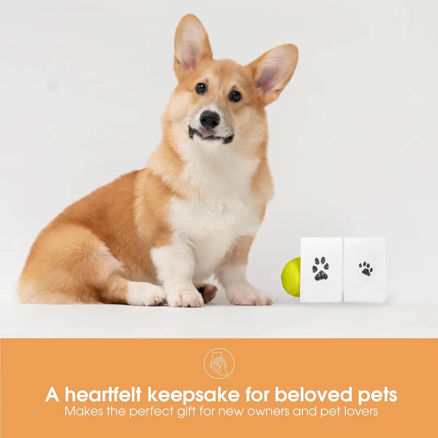 Paw Print Clean Touch Ink Pad Kit for Dogs and Cats, Pet Owner Keepsake, DIY Inkless Paw and Nose Print Impression Set